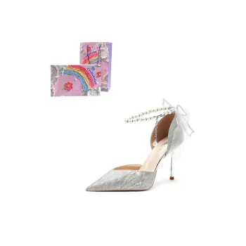 Crelinkxlat Slim Heel High Heels Women's Silver