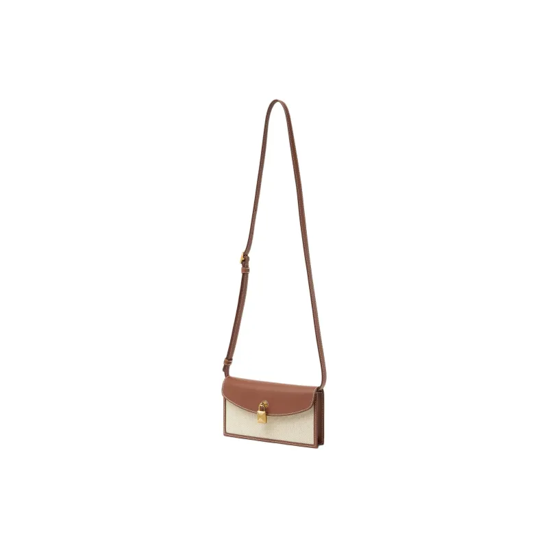 Loro Piana Extra Cotton Shoulder Bag Women's Natural & Caramel & Sun Gold-1