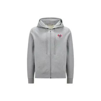 Moncler Logo Patch Zip Up Hoodie