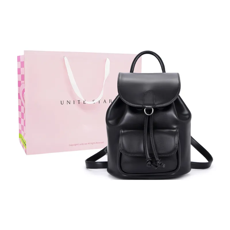 UNITE STAR PU Good Looking Versatile Students Backpack Regular Women's Silver/Black-8