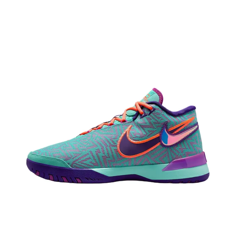 Nike Anti Slip Wear Resistant Mid Top Basketball Shoes Unisex Blue-0