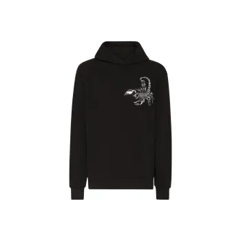 PHILIPP PLEIN Scorpion Appliqué detail Cotton Hoodie