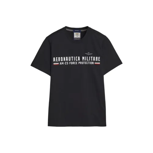 AERONAUTICA MILITARE 블랙 남성 티셔츠