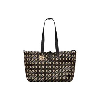 DIOR Calfskin Handbag Large Size Women's Beige & Black