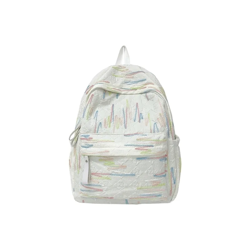 Single Warehouse Composite Cloth Backpack Regular Women's White/Black/Pink/Yellow-0