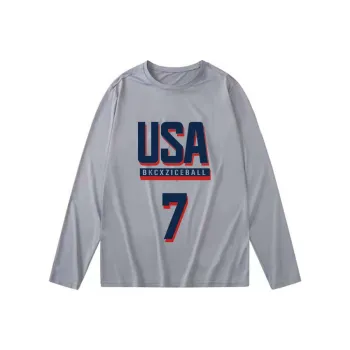 BKCXZICE Running Training Basketball Jerseys Loose Fit Crew Neck Quick Dry Fitness Basketball Long Sleeved Unisex