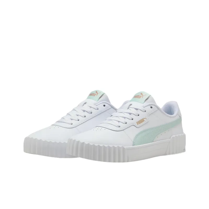 PUMA Carina 3.0 Low Top Training Shoes Women's White Green-1