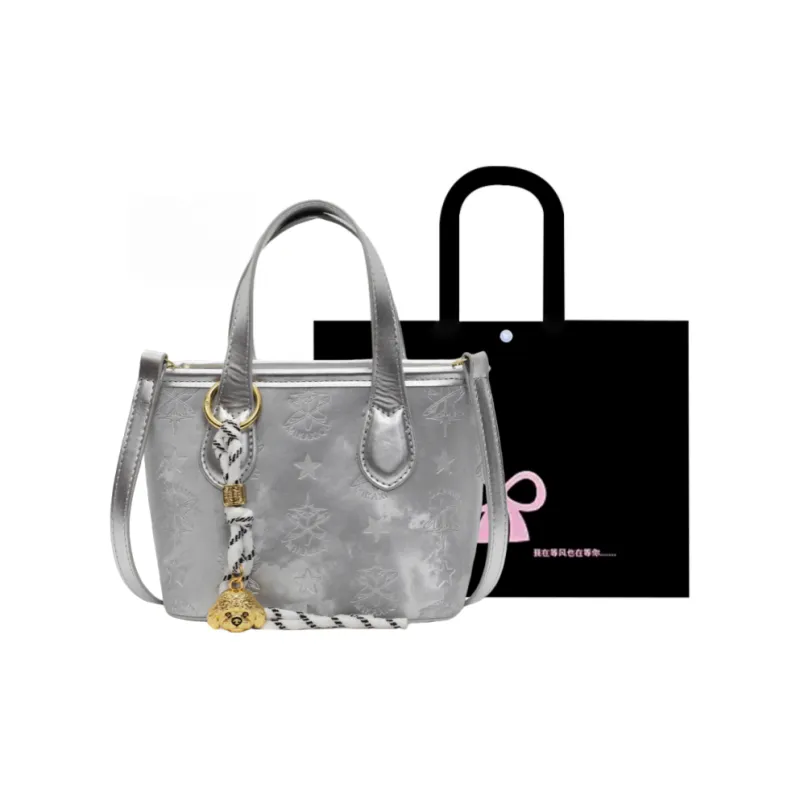 HACIN PU Handbag Regular Women's Ecru/Silver/Black/Green/Pink-4