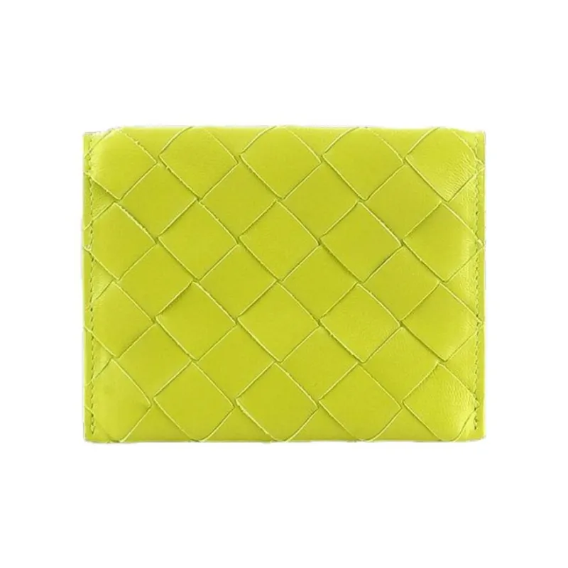 Bottega Veneta Lambskin With Cow Leather Card Holder, Wallet Women's Bright Yellow-2