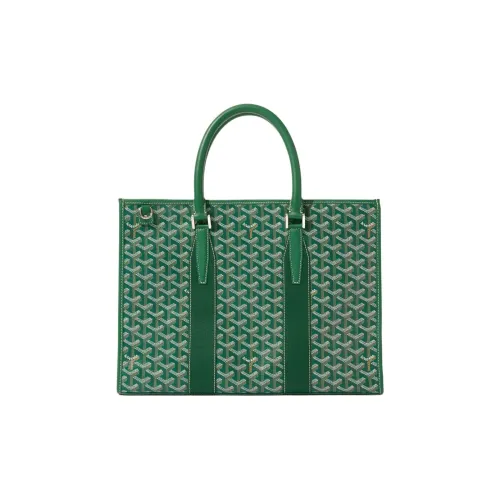 GOYARD Goyardine Canvas With Chevrons Calfskin One Shoulder Crossbody Portable Briefcase Unisex Green
