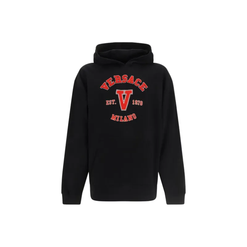 VERSACE Logo Detailed Long Sleeved Hoodie-0