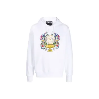 VERSACE JEANS COUTURE Logo Printed Drawstring Hoodie