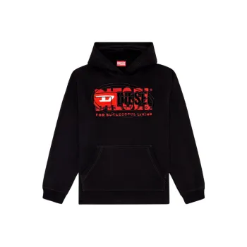 DIESEL Oval D Logo Embroidered Oversized Hoodie