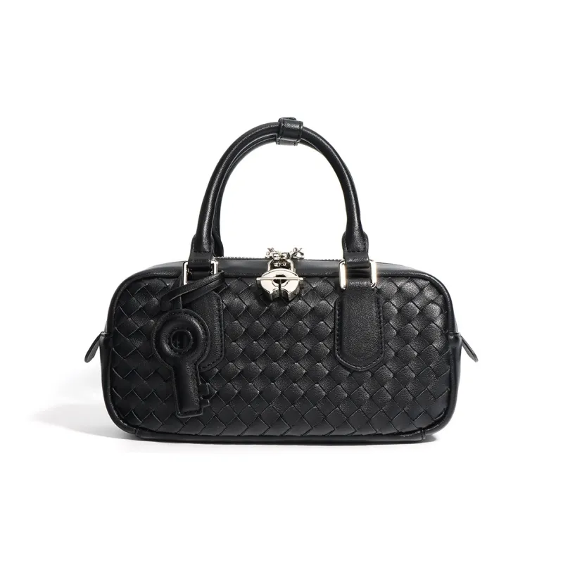 H YXIANG Cow Leather Bowling Bag Shoulder Bag Handbag Women's Multicolor-0