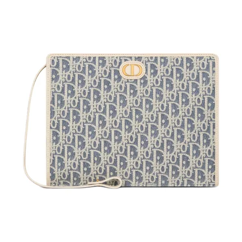 DIOR 30 Montaigne Calfskin Clutch Women's Blue