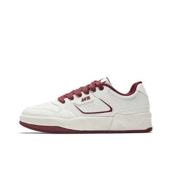 Anta C37 Series Slip Resistant And Abrasion Resistant Coverage Low Top Skateboard Shoes Women's White Red