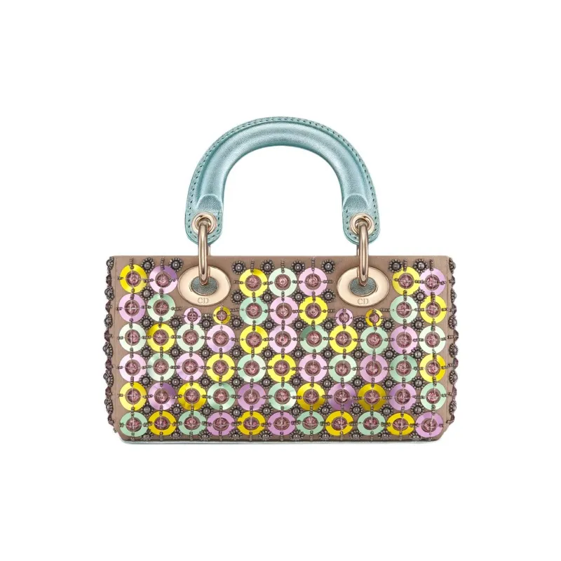 DIOR Lady D Joy Glass One Shoulder Handbag Mini Women's Multicolor-4