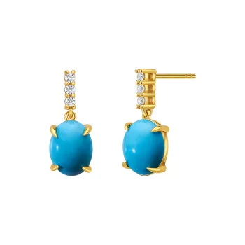 ME LUXE Turquoise Stud Earrings, Elegant And Versatile Fashion Hoop Earrings Women's