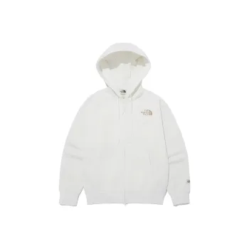 THE NORTH FACE Bonney Brushed Hood Zip Up Sweatshirt Unisex White