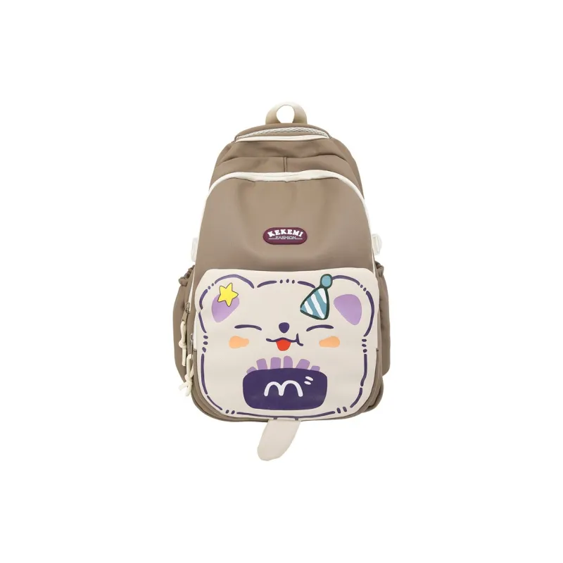 XIANGSU Nylon Backpack Unisex Purple/Blue/Black/Brown/White/Khaki-15