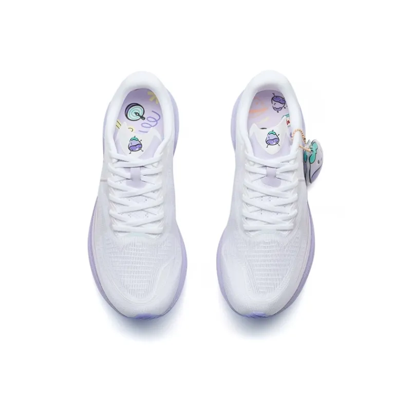 XTEP 360X 2.0 Abrasion Resistant Rebound Low Top Carbon Plate Training Running Shoes Women's White Purple-4