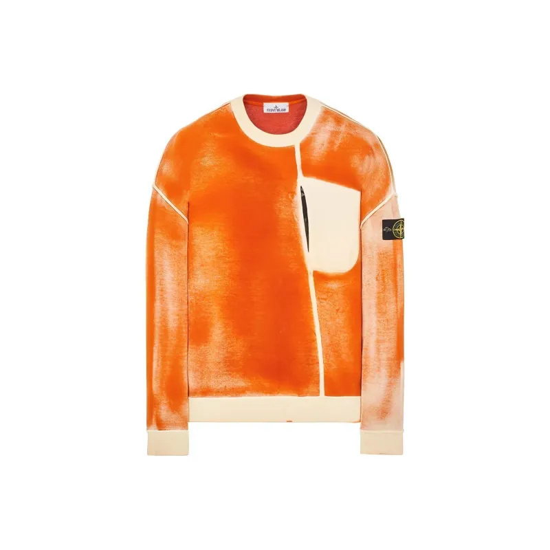 STONE ISLAND STONE ISLAND Hand Sprayed Sweatshirt Men's Burnt Tea Brown-0