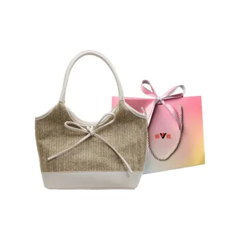 Yalu Straw Woven Shoulder Bag Women's Multicolor