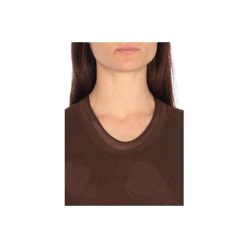 UMA WANG Polka Dot Detailed Crewneck Knitted Top-4