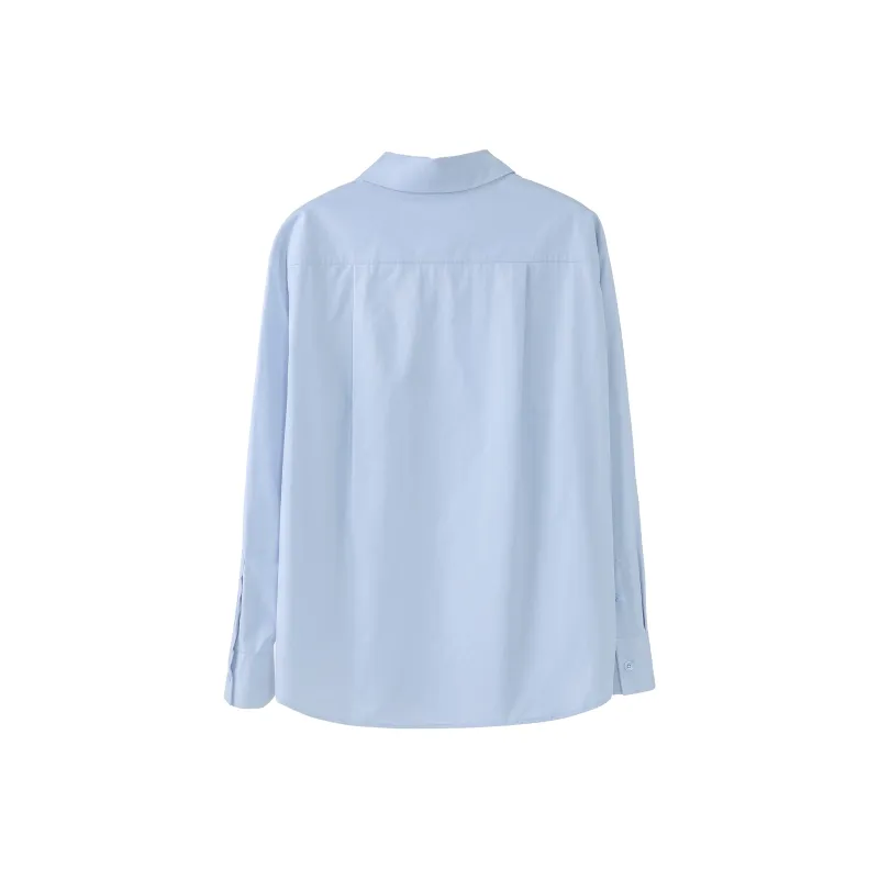Fstudio Spring Korean Style Solid Color Sweet Style Versatile Shirt Women's-6