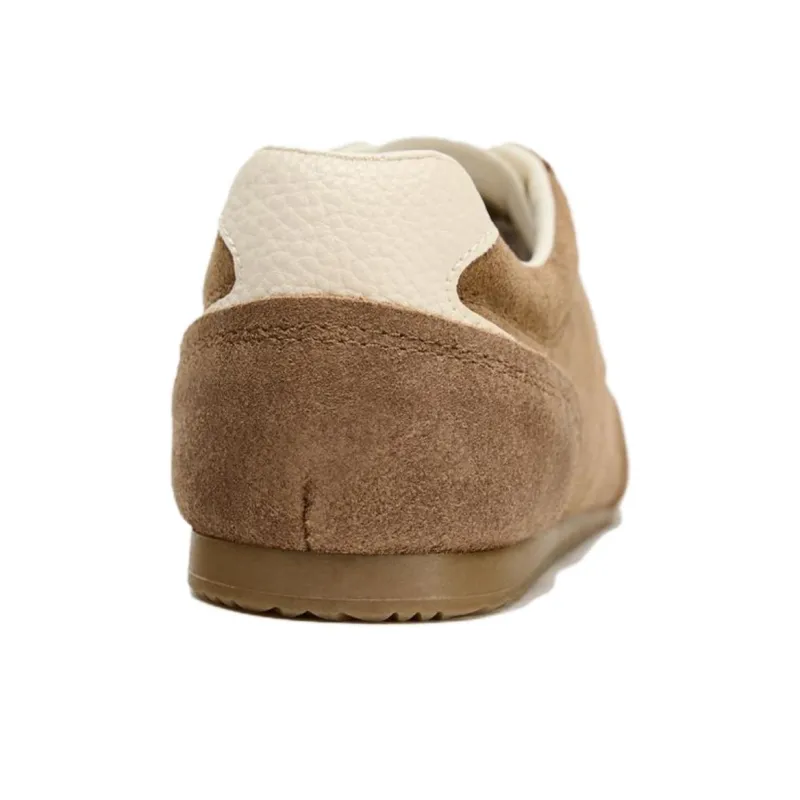 ZARA CONTRAST LEATHER Low Top Casual Shoes Women's Brown-3