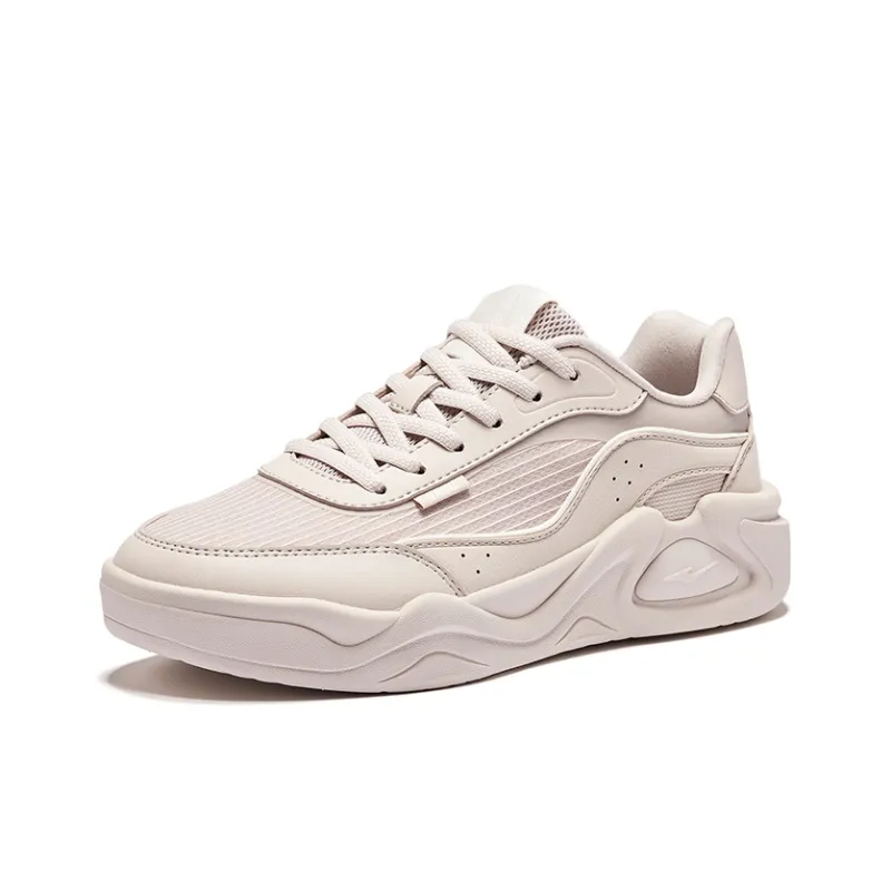 Erke Anti Slip Wear Resistant Low Top Skateboard Shoes Women's Pink Brush Gray-2