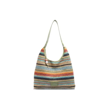 Parker Bear Straw Woven Shoulder Bag Women's Multicolor