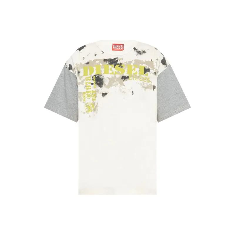 DIESEL Colour Block Dirty Effect T Shirt-0
