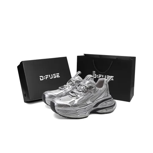 D FUSE SCANDINAVIA Anti Slip And Wear Resistant Lightweight Low Top Chunky Sneakers Women's Silver