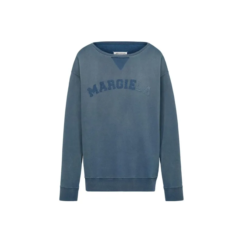 Maison Margiela Logo Detailed Crewneck Faded Sweatshirt-0