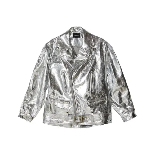 SIMONE ROCHA Puff Sleeve Leather Biker Jacket