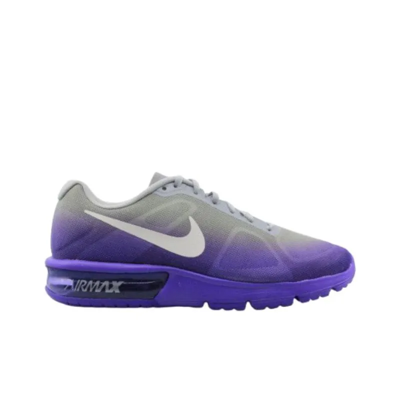 Nike Air Max Sequence Anti Slip Wear Resistant Low Top Running Shoes Unisex Purple-1