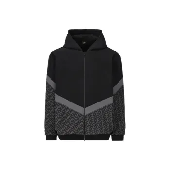 FENDI Ff Motif Zip Up Hoodie