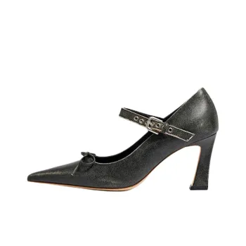 Open Yy Chunky Heel High Heels Women's Charcoal Gray