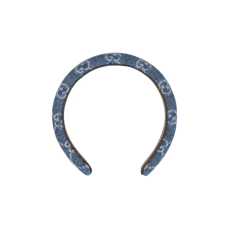 GUCCI Cotton, Denim Headbands Women's Blue-0
