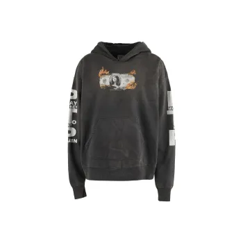 SAINT Mxxxxxx Burned Money Print Pullover Hoodie