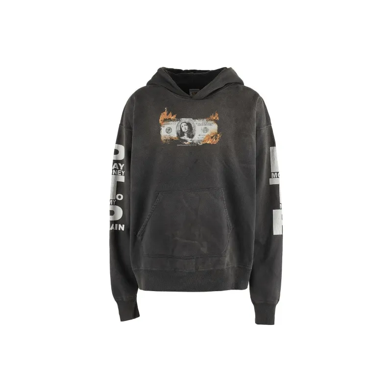 SAINT Mxxxxxx Burned Money Print Pullover Hoodie-0