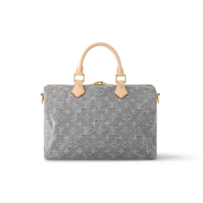 LOUIS VUITTON Speedy Cotton Shoulder Bag, Crossbody Bag, Handbag Women's Dark Gray-2