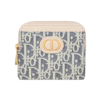 DIOR 30 Montaigne Calfskin Wallet Women's Lavender