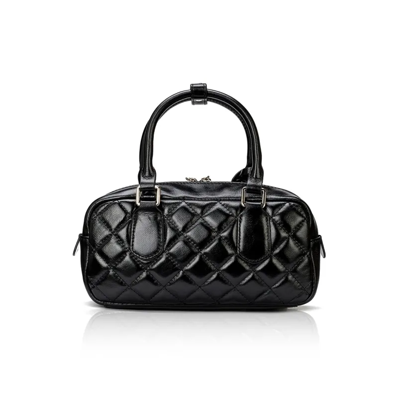 ROBERTA DI CAMERINO Cow Leather Handbag Women's Classic Black/Ecru-2