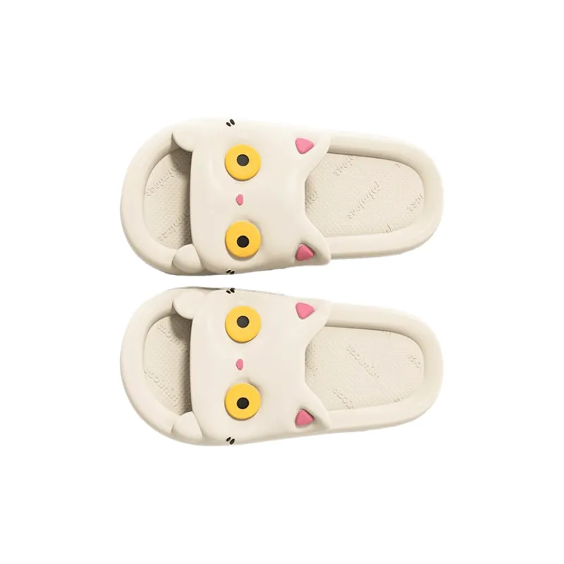 Womi Couple's Cartoon Kitten Slippers Home Bathroom Slip Resistant Home Slippers-0