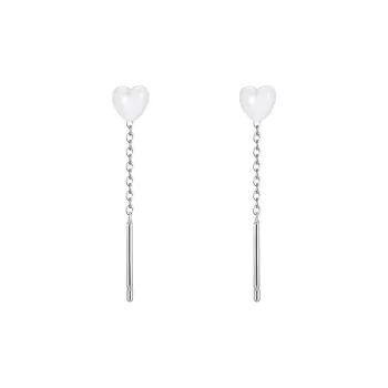 Happy Tide S 999 Fine Silver Drop Earrings Women's
