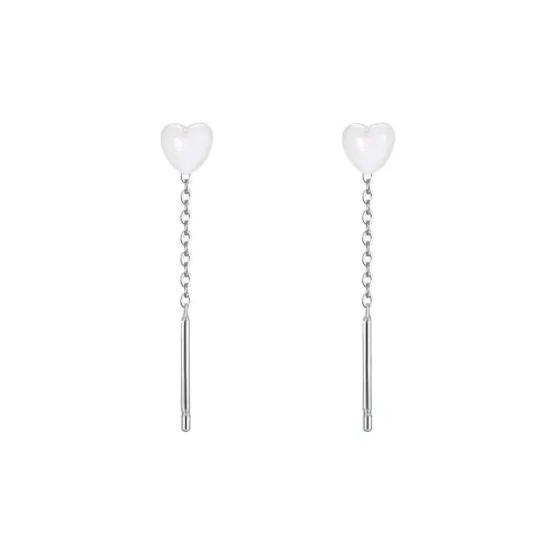 Happy Tide S 999 Fine Silver Drop Earrings Women's