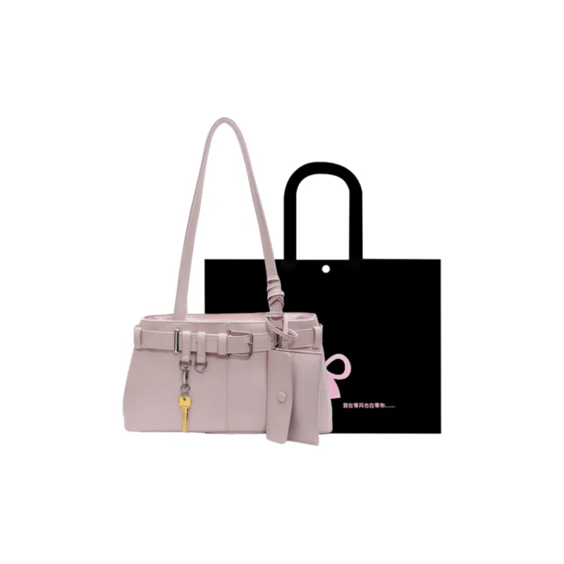 HACIN PU Shoulder Bag Women's Ecru/Silver/Black/Blue/Pink-19