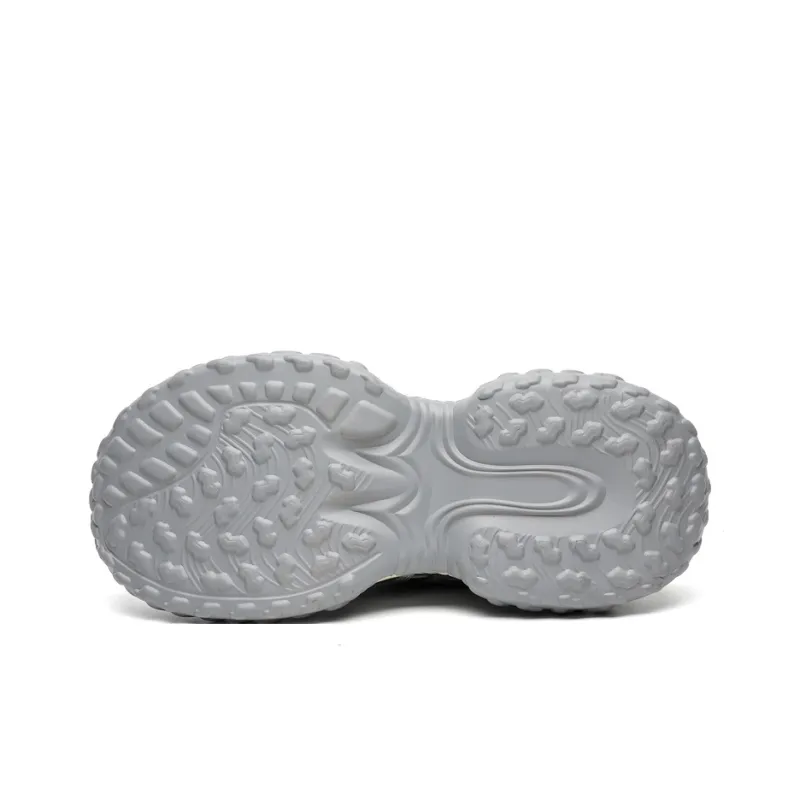 Kuding Chunky Sneakers Unisex Low Top Champagne/Black-6